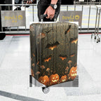 1-Piece Halloween Pumpkin Bat Forest Night Holiday  Suitcase Luggage Cover, Stretch Protective Sleeve
