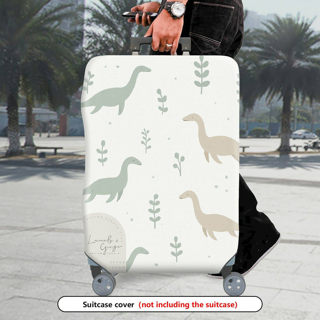 1-Piece Dinosaur Plant Nature Minimalist Cute Printed  Suitcase Luggage Cover, Stretch Protective Sleeve