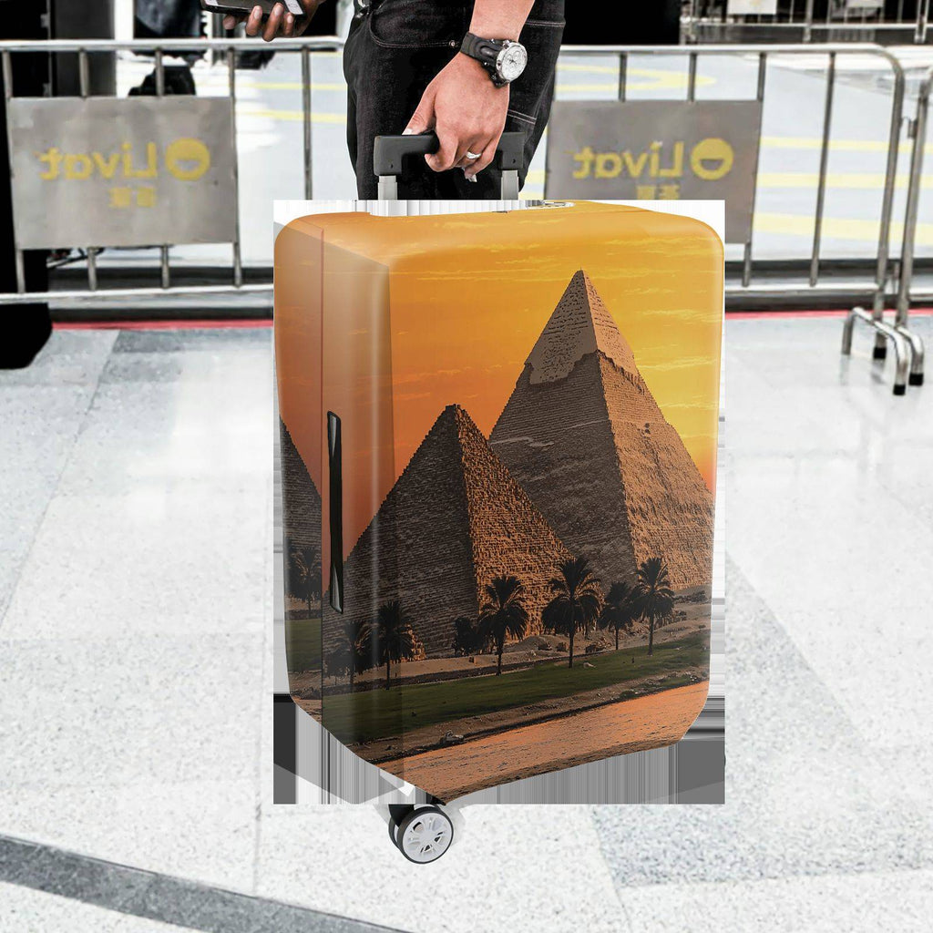 1-Piece Egypt Pyramid Sunset Desert Landscape Travel  Suitcase Luggage Cover, Stretch Protective Sleeve