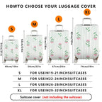 1-Piece Pastel Floral Striped Travel Holiday Spring  Suitcase Luggage Cover, Stretch Protective Sleeve