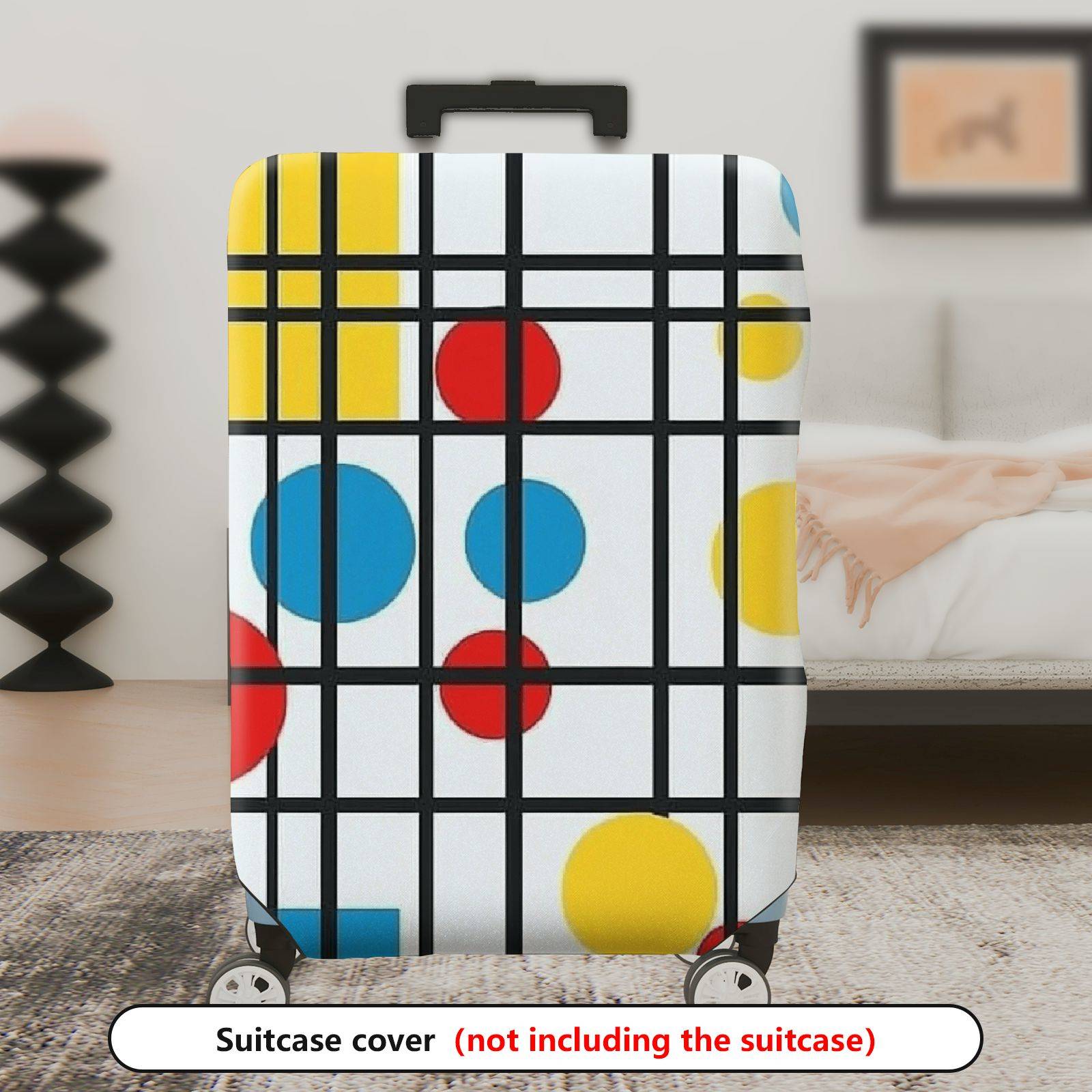 1-Piece Modern Abstract Geometric Colorful Artistic Stylish  Suitcase Luggage Cover, Stretch Protective Sleeve