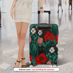 1-Piece Floral Plant Leaves Nature  Suitcase Luggage Cover, Stretch Protective Sleeve