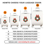 1-Piece Christmas Wreath Bow Snowflakes Holiday  Suitcase Luggage Cover, Stretch Protective Sleeve