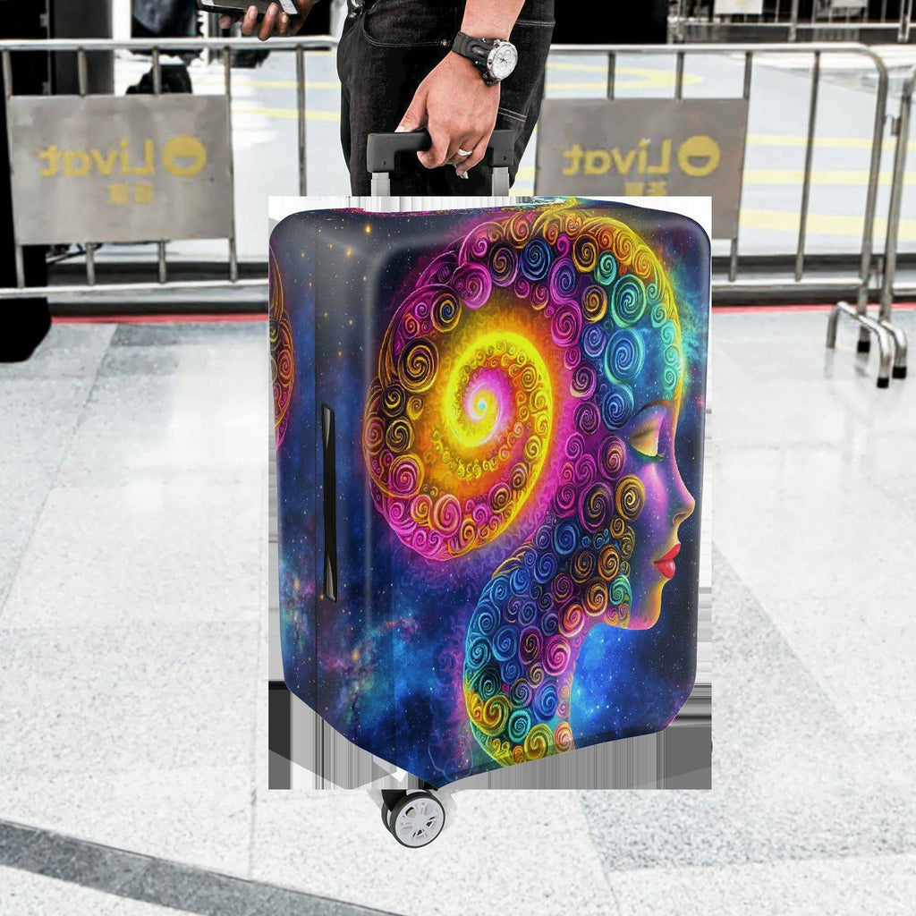 1-Piece Colorful Spiral Galaxy Abstract Cosmic Pattern  Suitcase Luggage Cover, Stretch Protective Sleeve