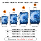 1-Piece Blue Flower Artistic Dreamy Elegant Starry  Suitcase Luggage Cover, Stretch Protective Sleeve