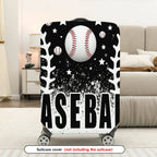 1-Piece Baseball Black White Stars Sport Travel Holiday  Suitcase Luggage Cover, Stretch Protective Sleeve