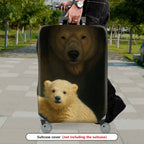 1-Piece Cute Polar Bear Animal Art Cave Painting Travel  Suitcase Luggage Cover, Stretch Protective Sleeve