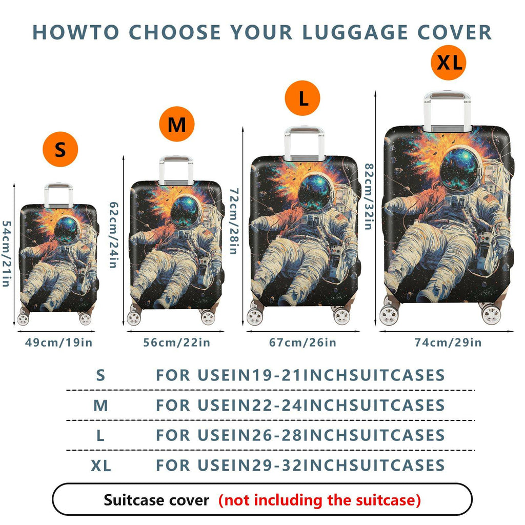 1-Piece Cosmic Astronaut Explosion Galaxy Universe Outer Space  Suitcase Luggage Cover, Stretch Protective Sleeve