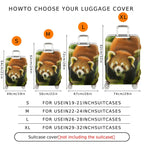1-Piece Cute Animal Nature Red Panda Wildlife Forest  Suitcase Luggage Cover, Stretch Protective Sleeve