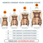 1-Piece Cute Bear Family Crown  Animal Travel  Suitcase Luggage Cover, Stretch Protective Sleeve