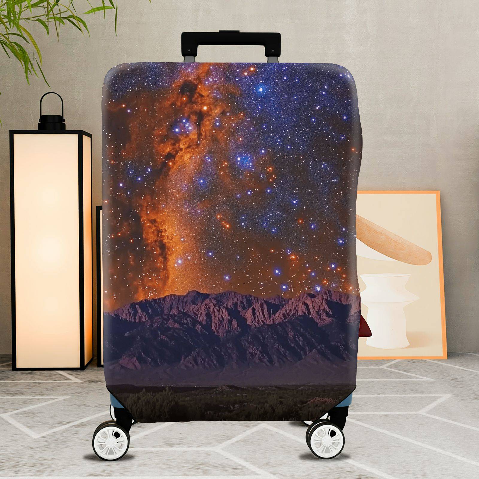 1-Piece Cosmic Mountain Starry Night Galaxy Universe Nebula  Suitcase Luggage Cover, Stretch Protective Sleeve