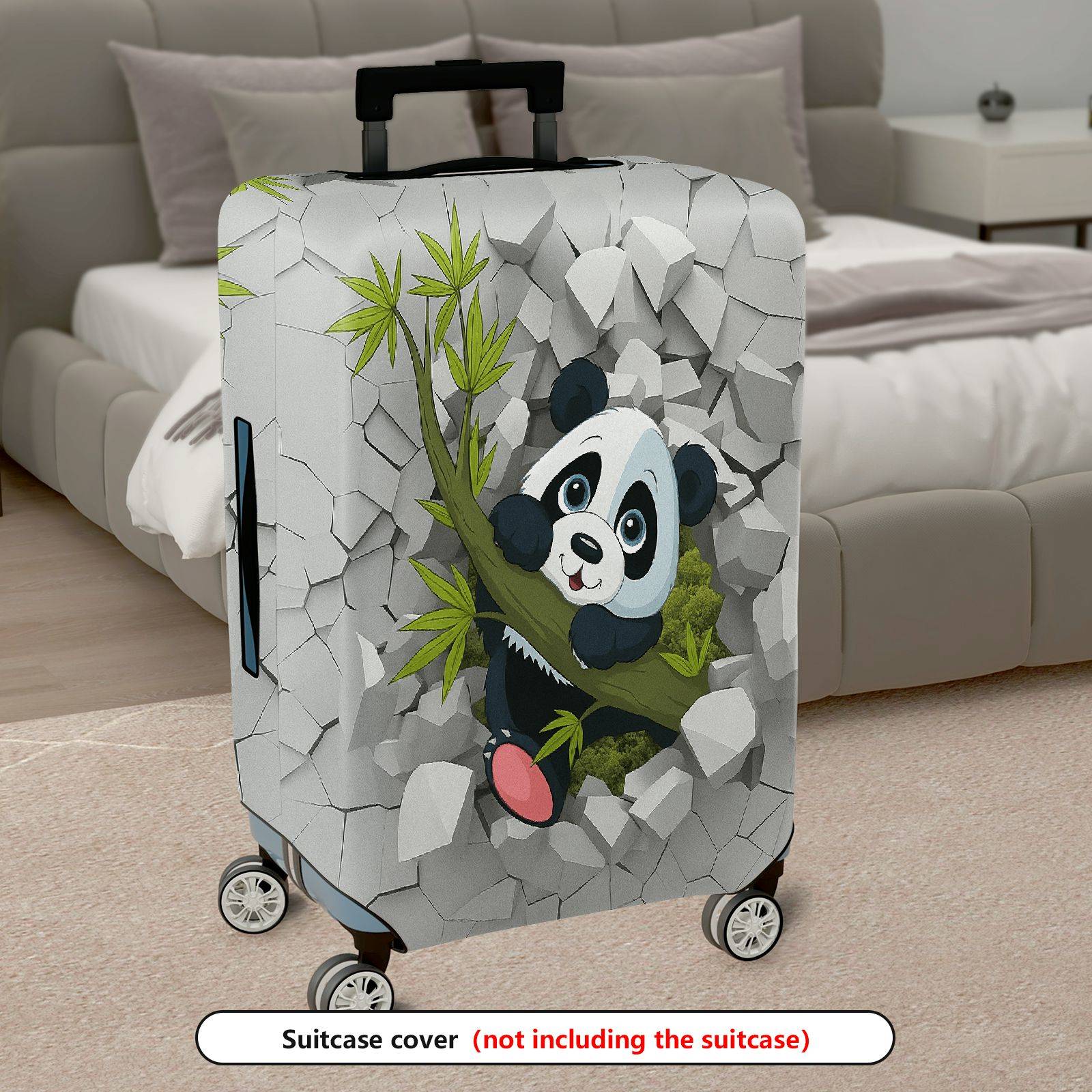 1-Piece Cute Panda  Stone Fun Animal  Suitcase Luggage Cover, Stretch Protective Sleeve