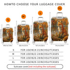 1-Piece Autumn Forest Fox Nature Landscape Artistic  Suitcase Luggage Cover, Stretch Protective Sleeve