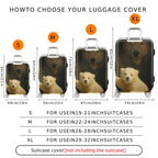 1-Piece Cute Polar Bear Animal Art Cave Painting Travel  Suitcase Luggage Cover, Stretch Protective Sleeve