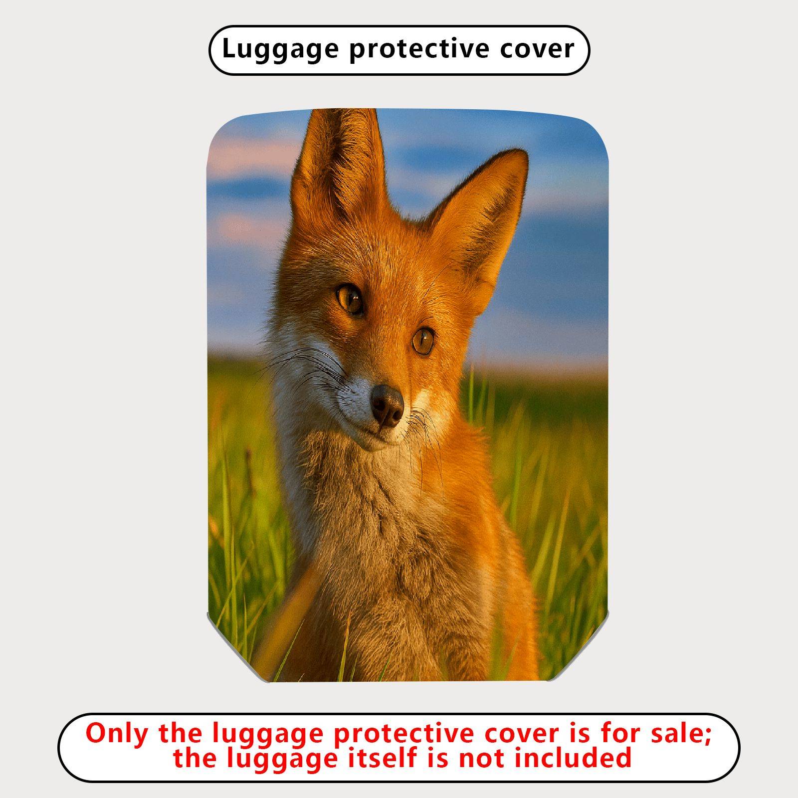 1-Piece Animal Nature Sunset Fox Wildlife  Suitcase Luggage Cover, Stretch Protective Sleeve