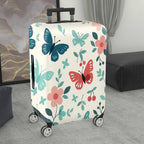 1-Piece Butterfly Floral Cherry Blossom Nature Aesthetic  Suitcase Luggage Cover, Stretch Protective Sleeve
