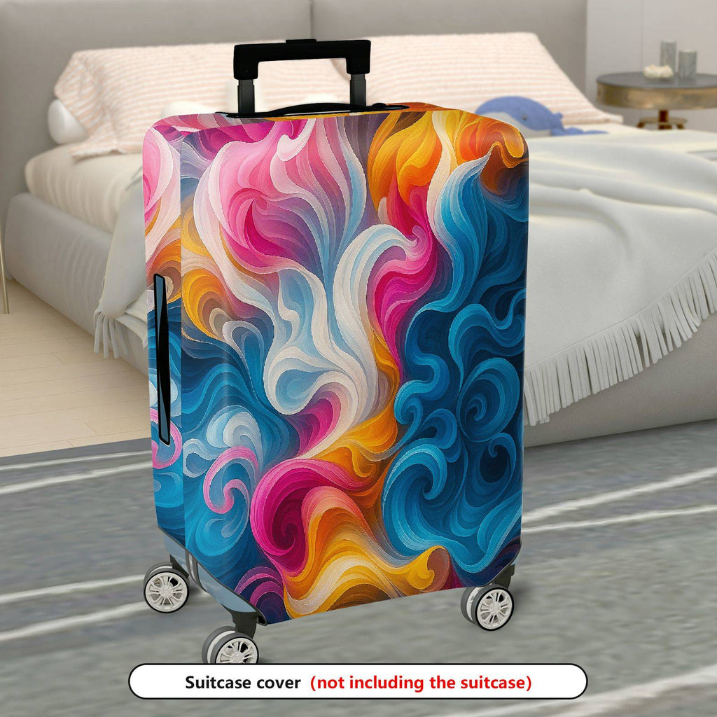 1-Piece Abstract Colorful Swirl Artistic Vibrant Dynamic  Suitcase Luggage Cover, Stretch Protective Sleeve