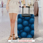 1-Piece Blue Floral Pattern Travel Holiday Spring Stylish  Suitcase Luggage Cover, Stretch Protective Sleeve