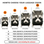 1-Piece Cute Animal Raccoon Face Wildlife Nature Fun  Suitcase Luggage Cover, Stretch Protective Sleeve