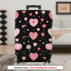 1-Piece Heart Flower Love Valentine Romantic Cute  Suitcase Luggage Cover, Stretch Protective Sleeve