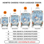 1-Piece Bear Winter Snow Christmas Holiday Floral  Suitcase Luggage Cover, Stretch Protective Sleeve