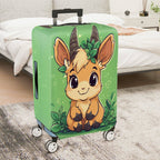 1-Piece Cute  Animal Goat Green Nature Playful Pattern  Suitcase Luggage Cover, Stretch Protective Sleeve