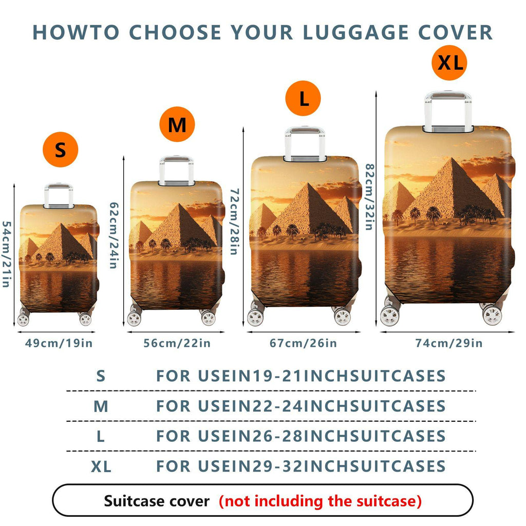 1-Piece Sunset Pyramid Desert Oasis Landscape Egypt Ancient  Suitcase Luggage Cover, Stretch Protective Sleeve