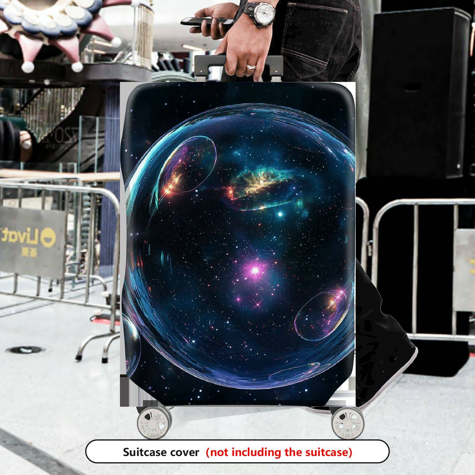 1-Piece Cosmic Galactic Astral Space Nebula  Suitcase Luggage Cover, Stretch Protective Sleeve