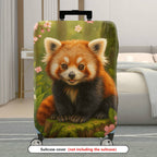 1-Piece Red Panda Floral Nature Forest Cute Animal  Suitcase Luggage Cover, Stretch Protective Sleeve