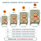 1-Piece Gingerbread Man  Holiday Festive Fun  Suitcase Luggage Cover, Stretch Protective Sleeve