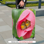1-Piece Cute Floral Bird Nature Water Drop  Suitcase Luggage Cover, Stretch Protective Sleeve