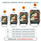 1-Piece Santa Snowman Christmas Winter Wonderland Holiday  Suitcase Luggage Cover, Stretch Protective Sleeve