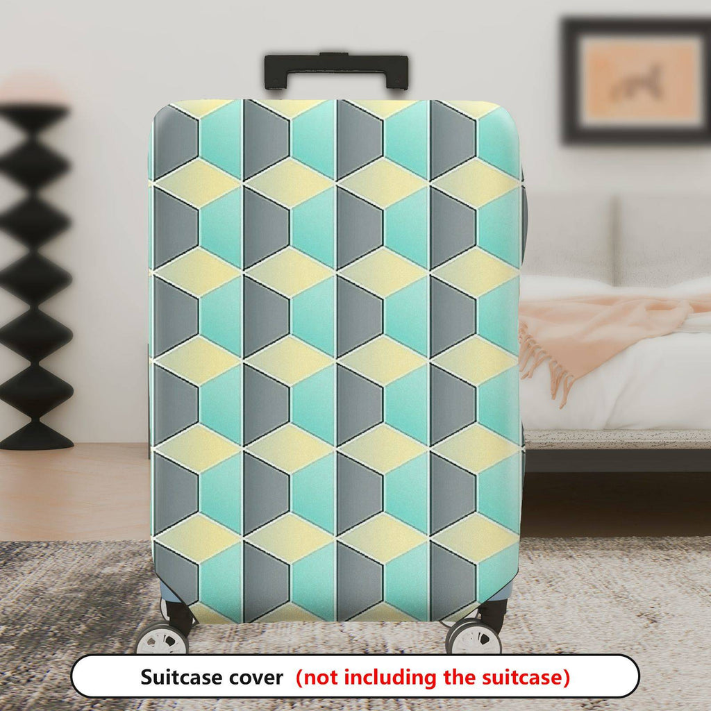1-Piece Geometric Pattern Colorful Modern Stylish Trendy Artistic  Suitcase Luggage Cover, Stretch Protective Sleeve