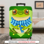1-Piece Frog Heart Green Cute Fun Animal  Suitcase Luggage Cover, Stretch Protective Sleeve