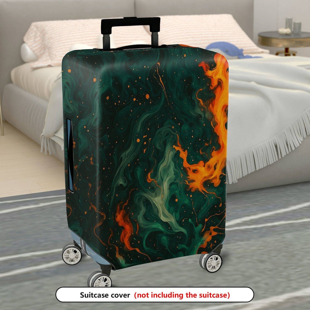 1-Piece Cosmic Flame Swirl Galaxy Artistic Abstract  Suitcase Luggage Cover, Stretch Protective Sleeve