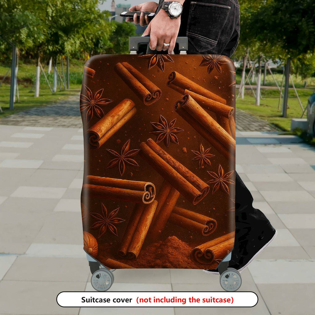 1-Piece Cinnamon Spice Holiday Winter Cocoa Travel Aroma  Suitcase Luggage Cover, Stretch Protective Sleeve