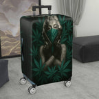 1-Piece Vintage Artistic Green Leaf Hand Pattern  Suitcase Luggage Cover, Stretch Protective Sleeve