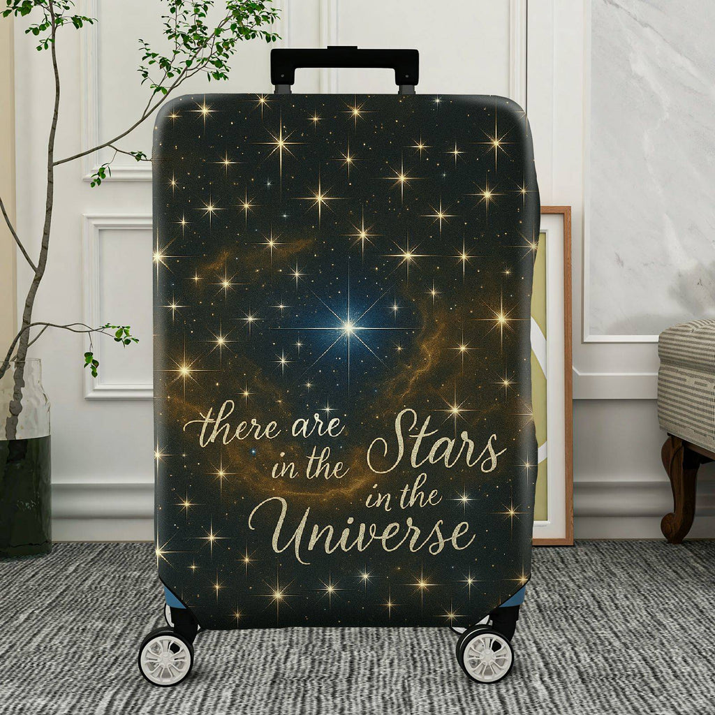 1-Piece Starry Cosmic Universe Galaxy Inspirational Quote Constellation  Suitcase Luggage Cover, Stretch Protective Sleeve