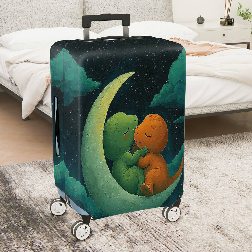 1-Piece Dinosaur Moon Stars Clouds Night Cute  Suitcase Luggage Cover, Stretch Protective Sleeve