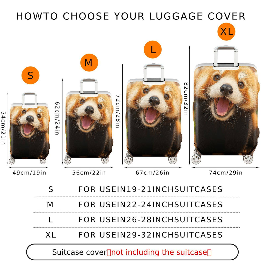 1-Piece Cute Red Panda Animal Fun Cover Happy Travel  Suitcase Luggage Cover, Stretch Protective Sleeve