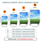 1-Piece Blue Sky Green Field Nature Scenic Landscape  Suitcase Luggage Cover, Stretch Protective Sleeve