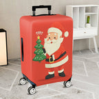1-Piece Santa Claus Christmas Tree Red Holiday Festive  Suitcase Luggage Cover, Stretch Protective Sleeve