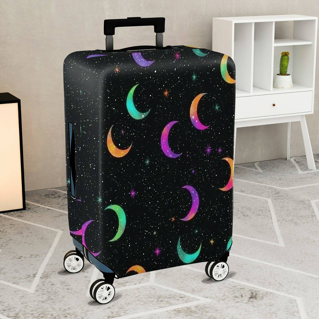 1-Piece Starry Night Colorful Moon Galaxy Cosmic  Suitcase Luggage Cover, Stretch Protective Sleeve