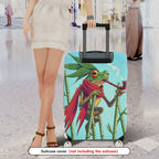 1-Piece Frog Smoking Red Scarf Whimsical Artistic  Suitcase Luggage Cover, Stretch Protective Sleeve