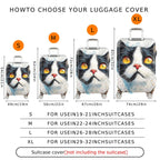1-Piece Cat Animal Painting Artistic Colorful Fun  Suitcase Luggage Cover, Stretch Protective Sleeve
