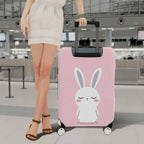 1-Piece Pink Cute Bunny  Animal Travel  Suitcase Luggage Cover, Stretch Protective Sleeve