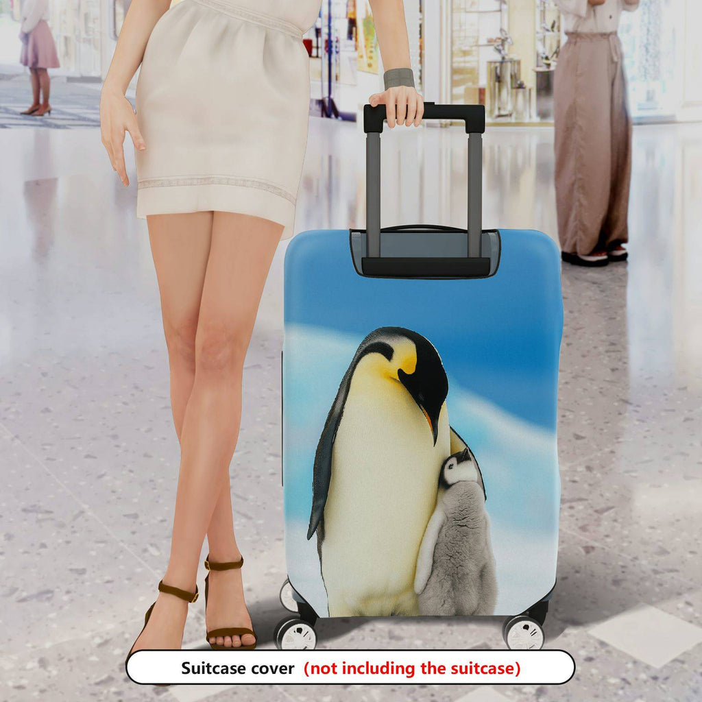 1-Piece Penguin Family Arctic Nature Wildlife Cute Travel  Suitcase Luggage Cover, Stretch Protective Sleeve