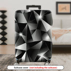 1-Piece Geometric Abstract Black Silver Modern Stylish Elegant  Suitcase Luggage Cover, Stretch Protective Sleeve