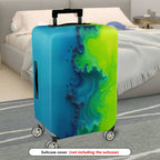 1-Piece Abstract Ocean Wave Fusion Colorful Vibrant Artistic  Suitcase Luggage Cover, Stretch Protective Sleeve