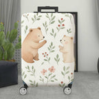 1-Piece Cute Bear Floral  Pattern  Suitcase Luggage Cover, Stretch Protective Sleeve